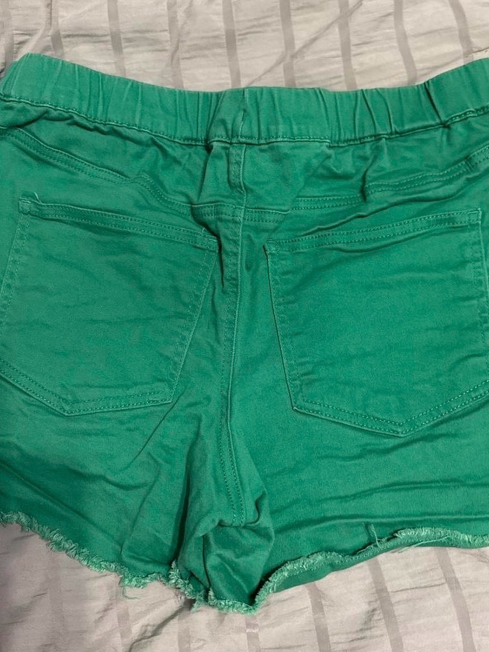 YMI Teal Green Frayed Hem Jean Shorts